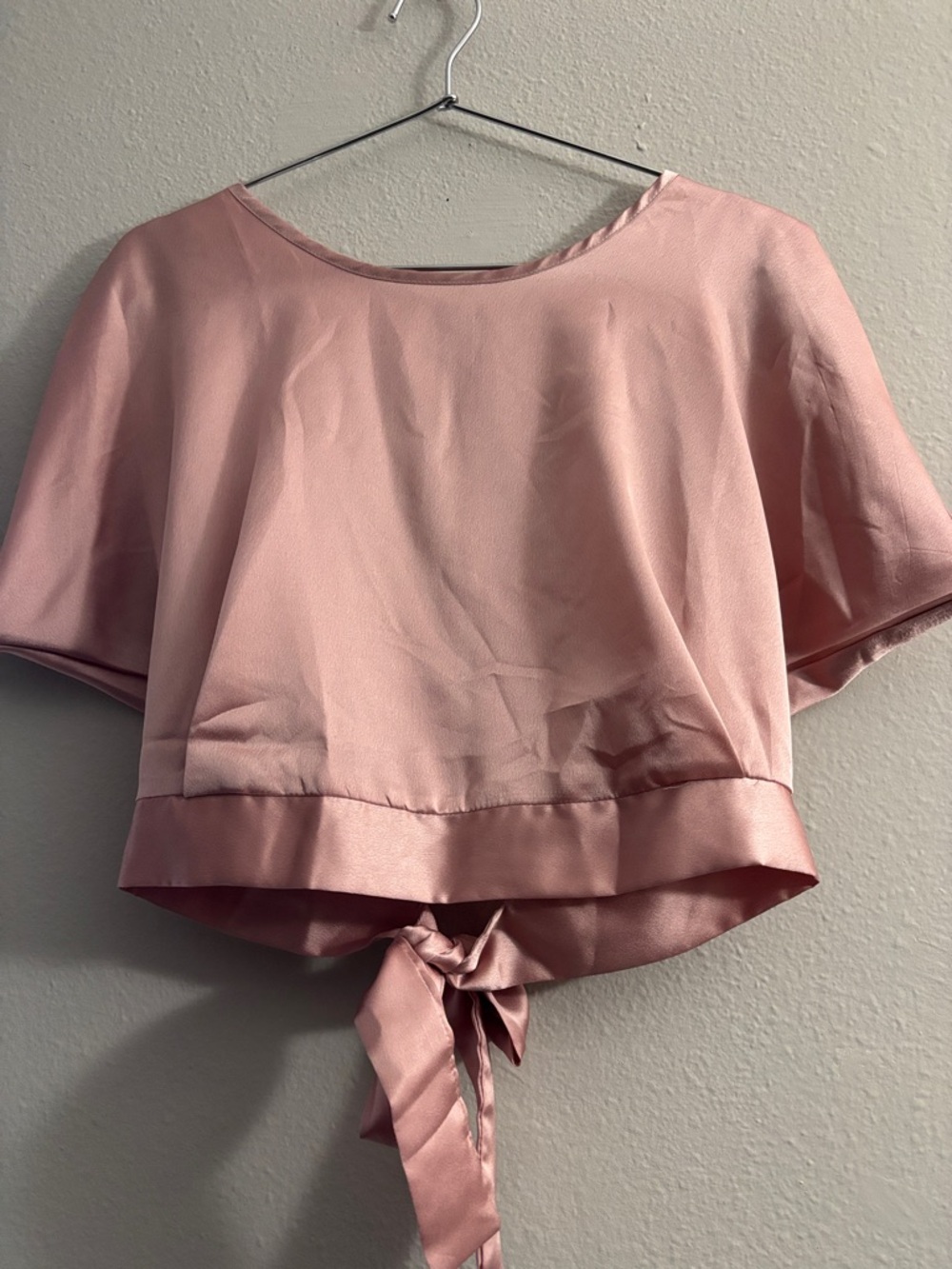 Satin Tie-Back Crop Top